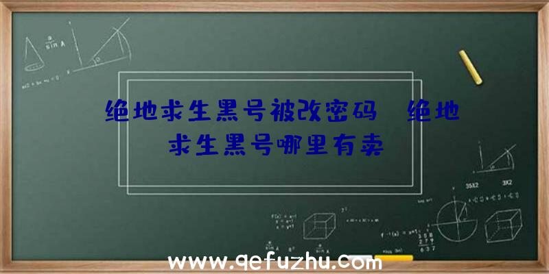 「绝地求生黑号被改密码」|绝地求生黑号哪里有卖